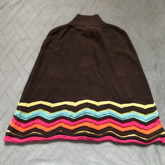 NWT Gymboree Zig Zag Brown Sweater cape Sz 6 - Picture 2 of 5